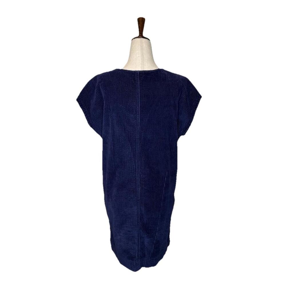 Madewell Corduroy Side Button Shift Dress Womens XXS Pockets Oversized Navy Blue - Picture 4 of 7